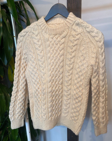 Vintage Cream Braided Cable Knit Sweater – And Then LB