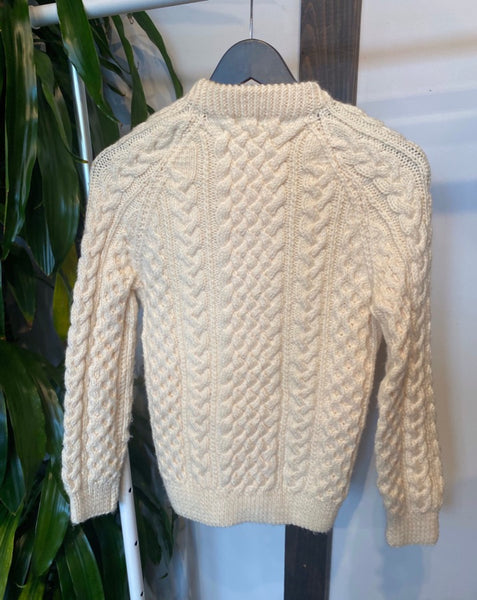 Vintage Cream Braided Cable Knit Sweater – And Then LB