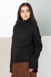 Plus Size Black Turtleneck Cozy Top