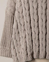 Mushroom Cable Knit Boxy Sweater