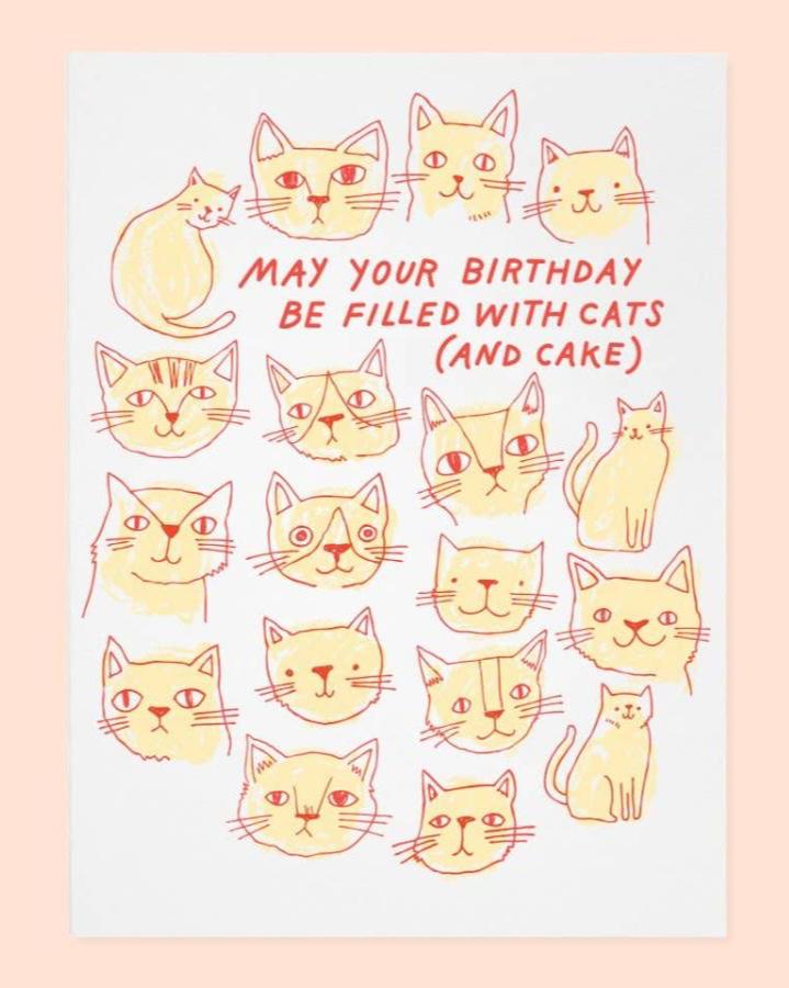 Cats And Cake Birthday Card