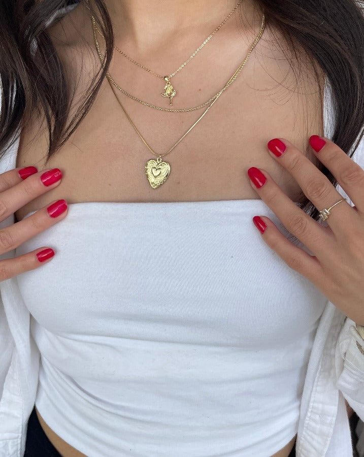 Gold Layered Heart Necklace