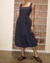 Navy Martha Bubble Midi Dress