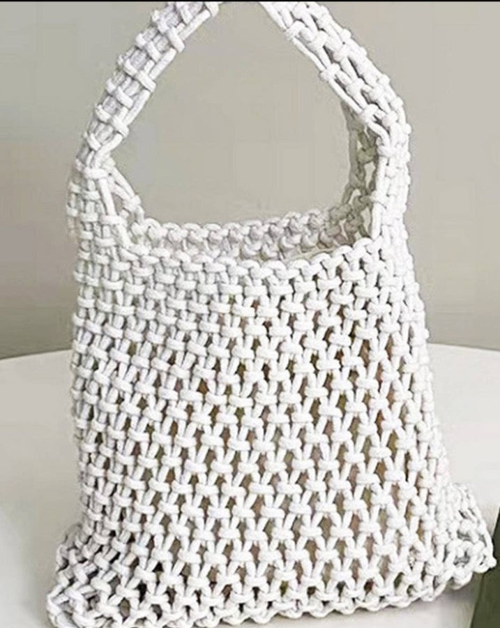 White Macrame Mini Bag