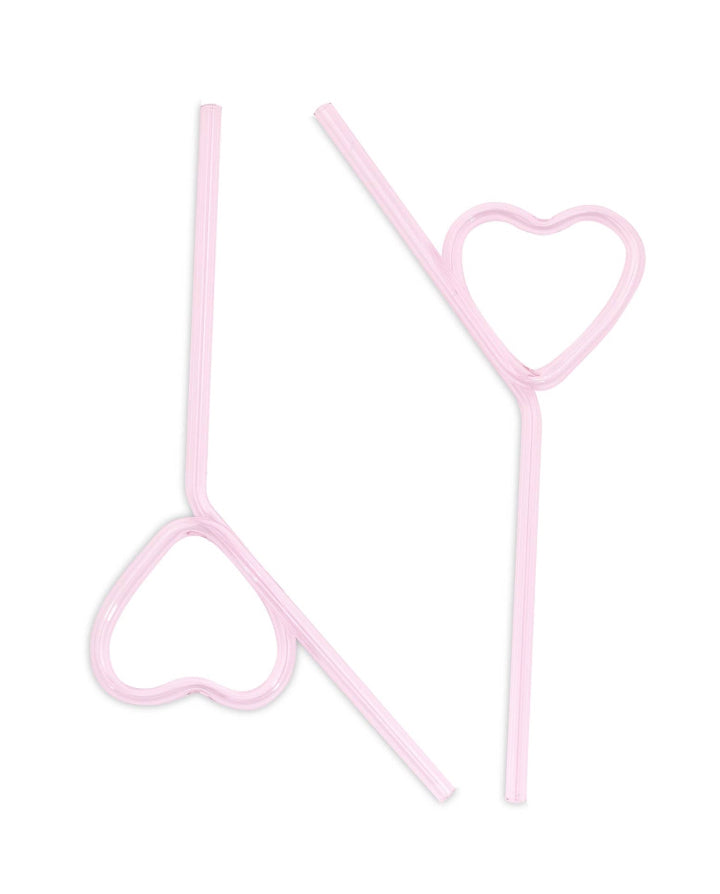 Heart Glass Straw Set