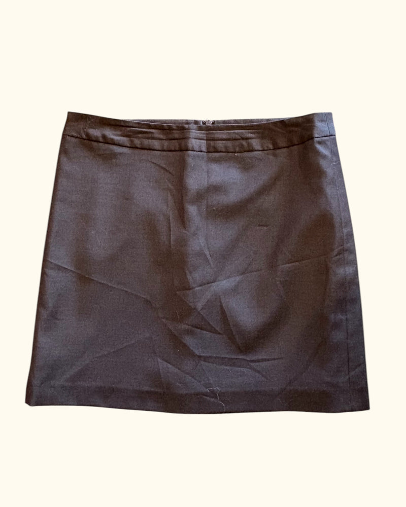 Vintage Brown Business Casual Mini Skirt