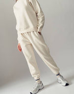 Pearled Ivory Elastic Drawstring Sweatpants