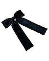 Black Maren Ruffle Bow Clip