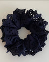 Black Eyelet Scrunchie