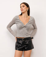 Jocelyn Front Twisted Jersey Top