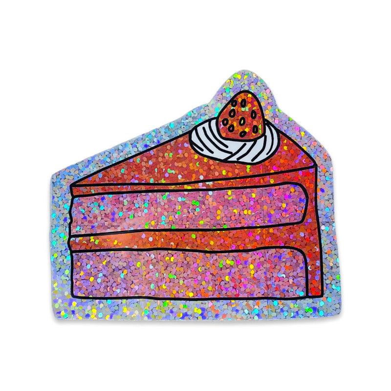 Glitter Cake Slice Sticker