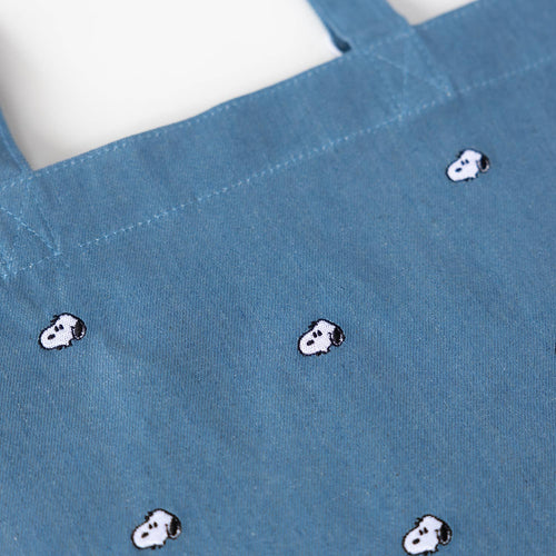 3P4 x Peanuts® - Snoopy Embroidered Tote Bag (Denim)