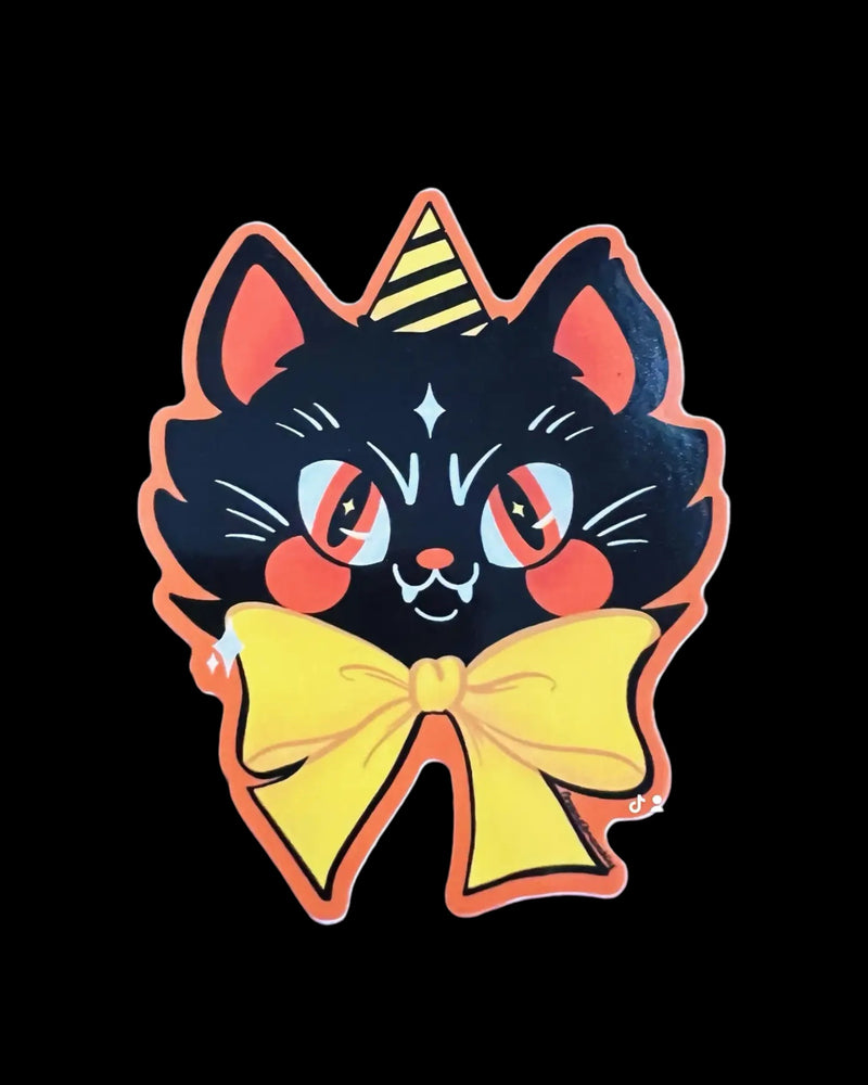 Retro Halloween Cat Vinyl Sticker