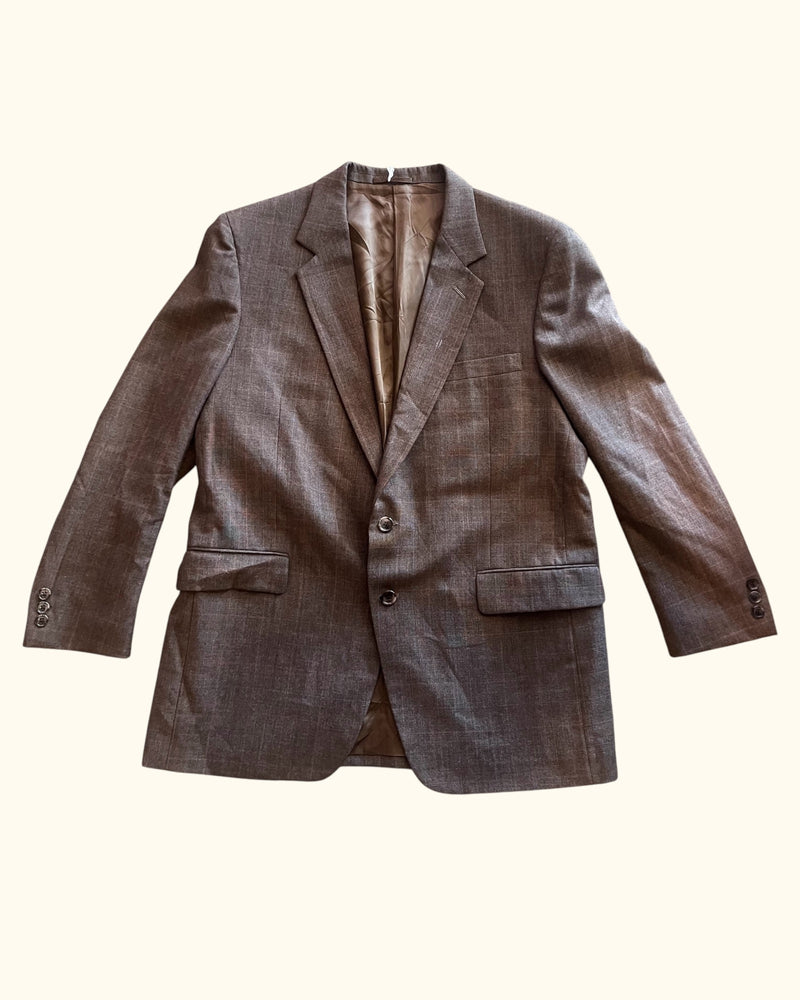 Vintage Brown Herringbone Blazer