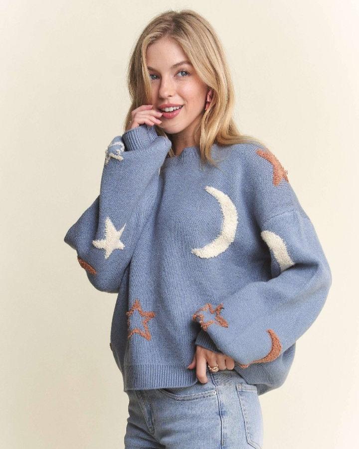 Fluffy Star & Moon Sweater