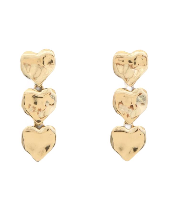 Triple Heart Dangle Earrings