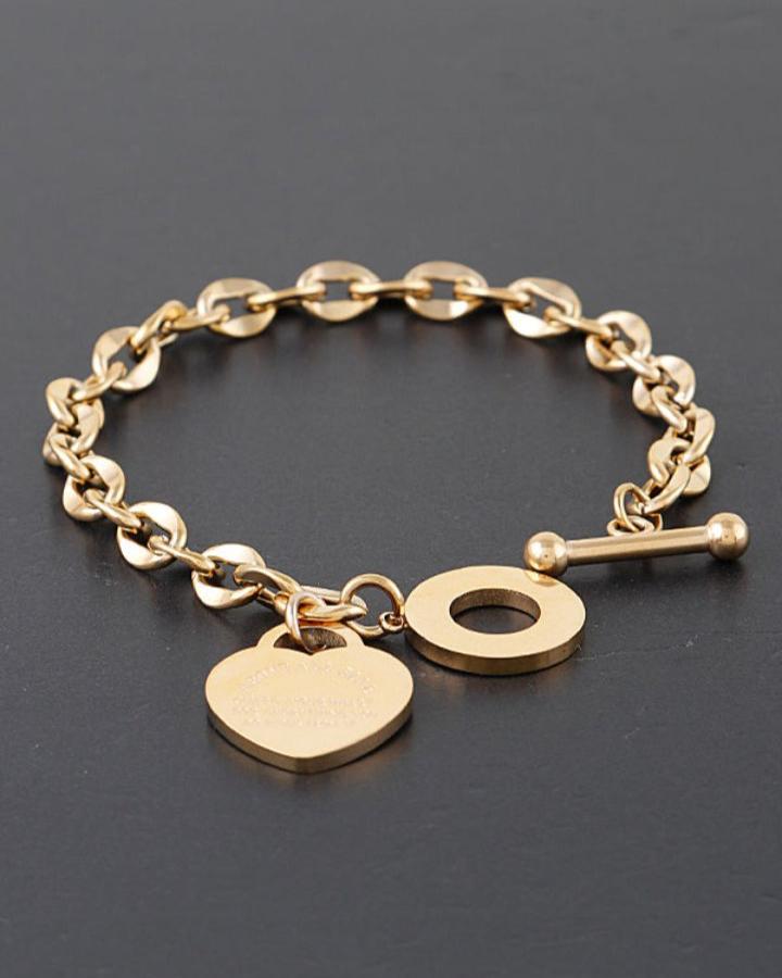 Heart Lock Pendant Bracelet