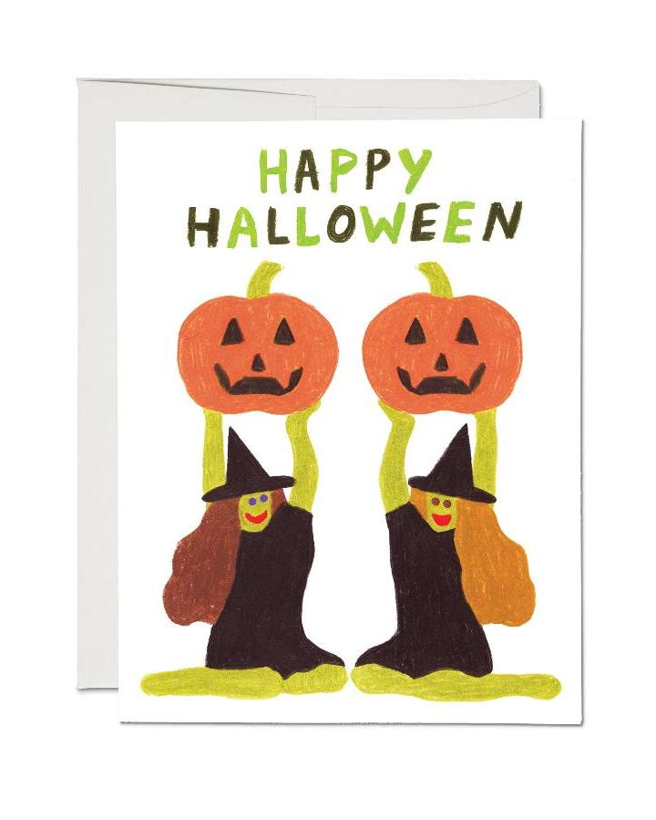 Halloween Witches Greeting Card