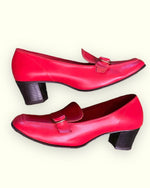 Vintage Red  Heeled Loafers