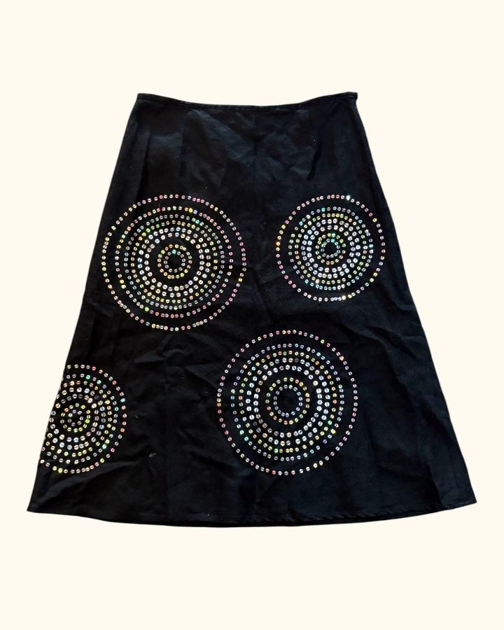 Vintage Sequin Circle A-Line Skirt