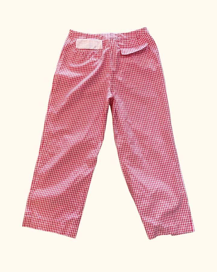 Vintage Red Gingham Capri Pants