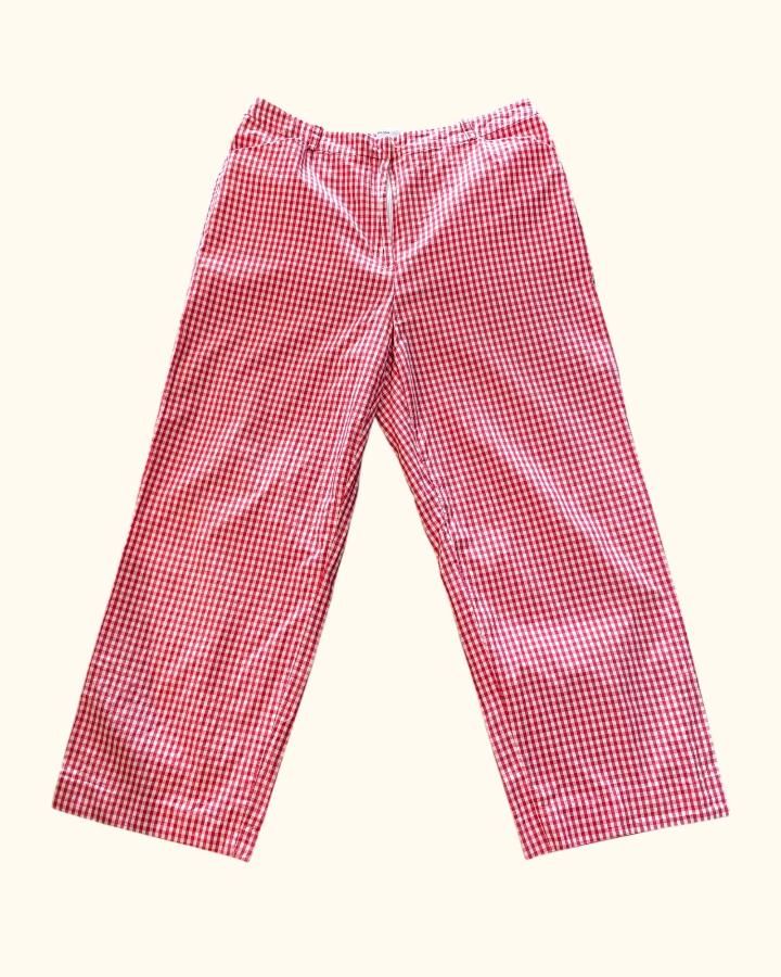 Vintage Red Gingham Capri Pants