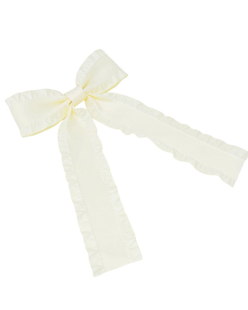 Ivory Maren Ruffle Bow Clip