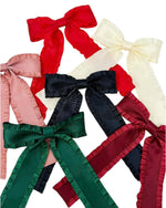 Green Maren Ruffle Bow Clip