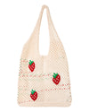 Ivory Knit Strawberries Bag