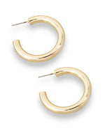 Gold Dipped Large Tube Hoop Earrings