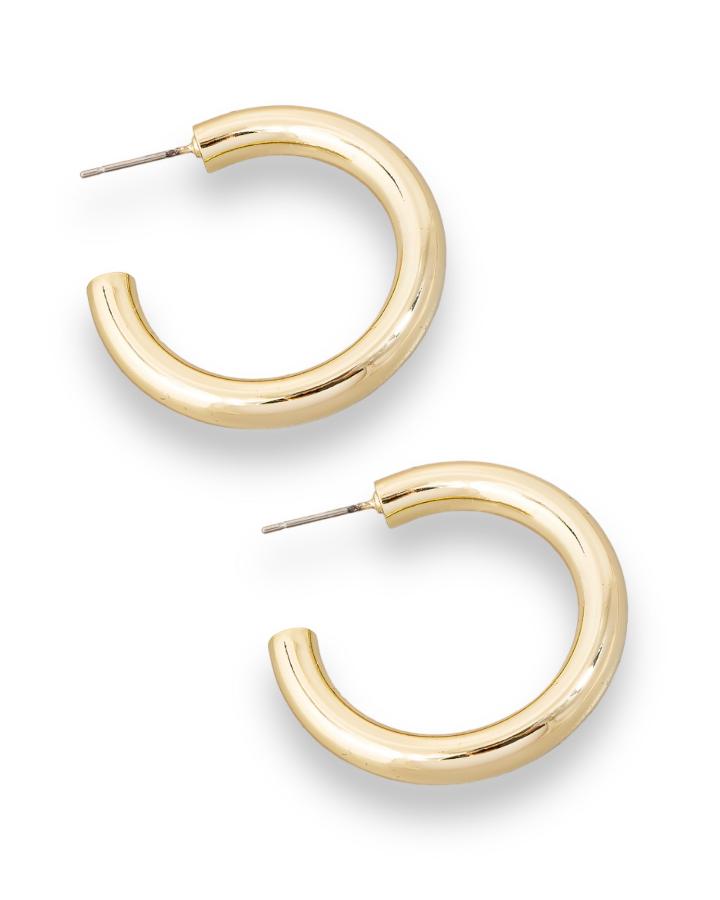 Gold Dipped Large Tube Hoop Earrings