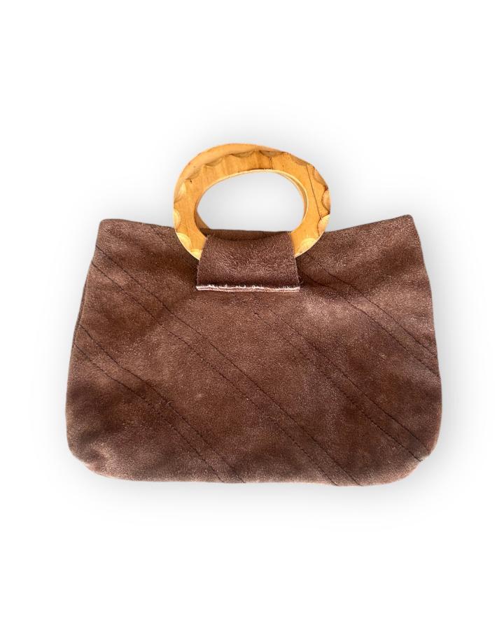 Vintage Brown Suede Handbag