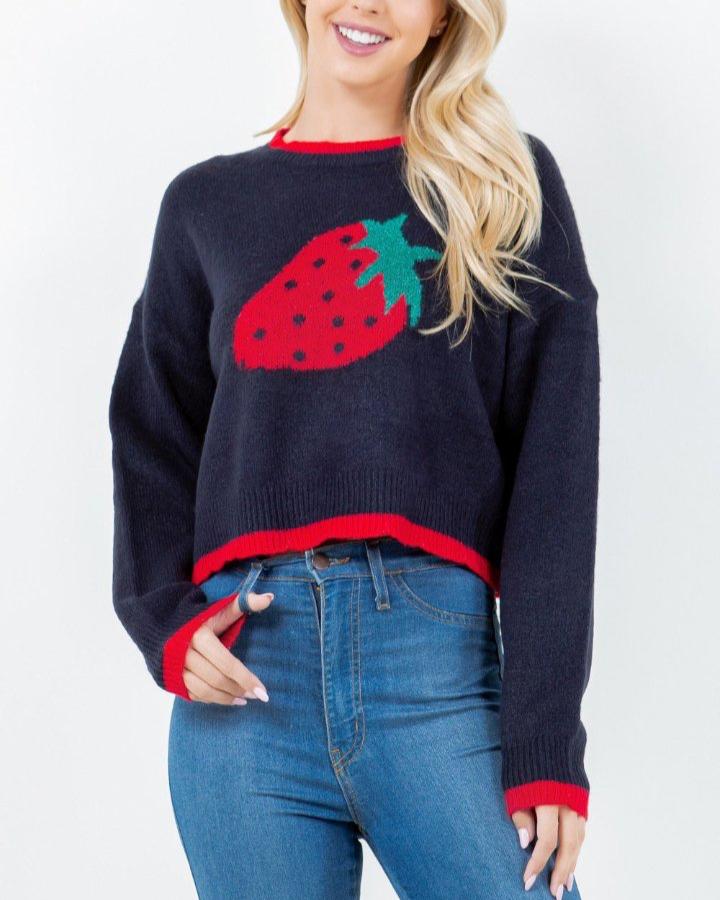 Strawberry Intarsia Sweater