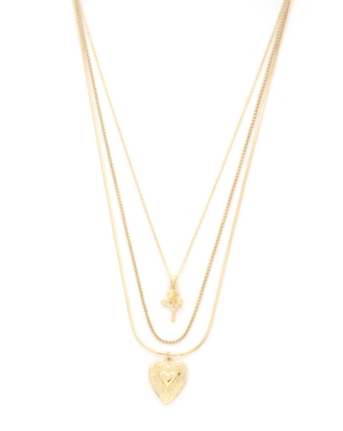 Gold Layered Heart Necklace