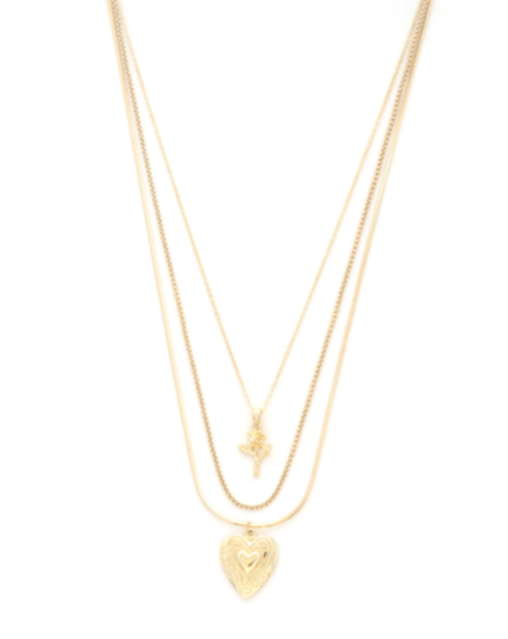 Gold Layered Heart Necklace