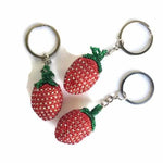 Beaded Strawberry Keychain