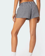 Black Gingham Shorts