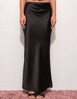 Obsidian Satin Skirt