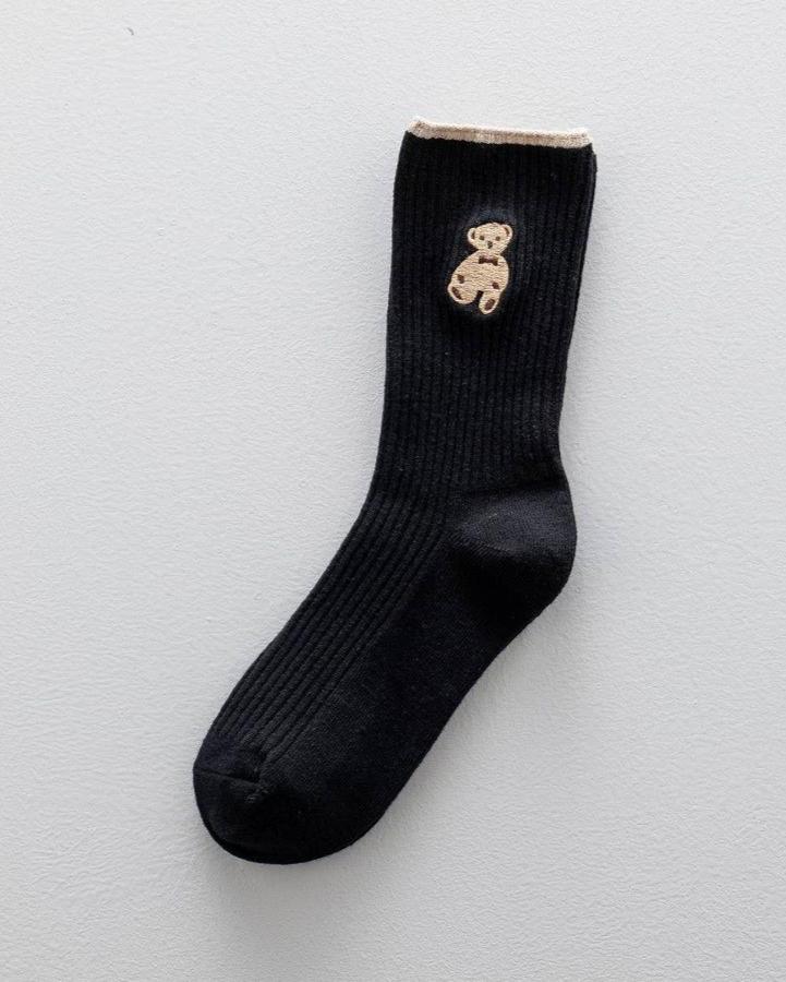 Black Teddy Bear Socks