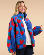 Blue Strawberry Fleece Jacket