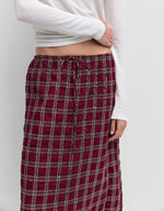 Burgundy Plaid Frances Skirt