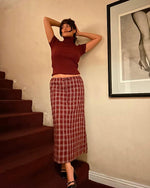 Burgundy Plaid Frances Skirt