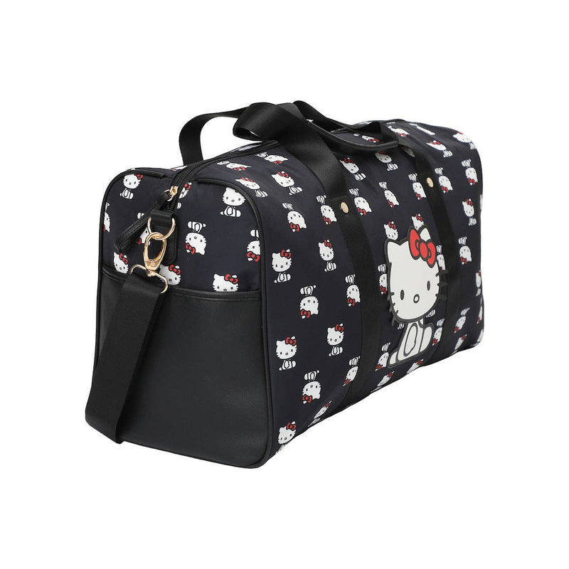 Hello Kitty AOP Black Travel Duffle Bag