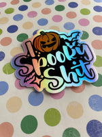 I Love Spooky Shit Holographic Vinyl Sticker