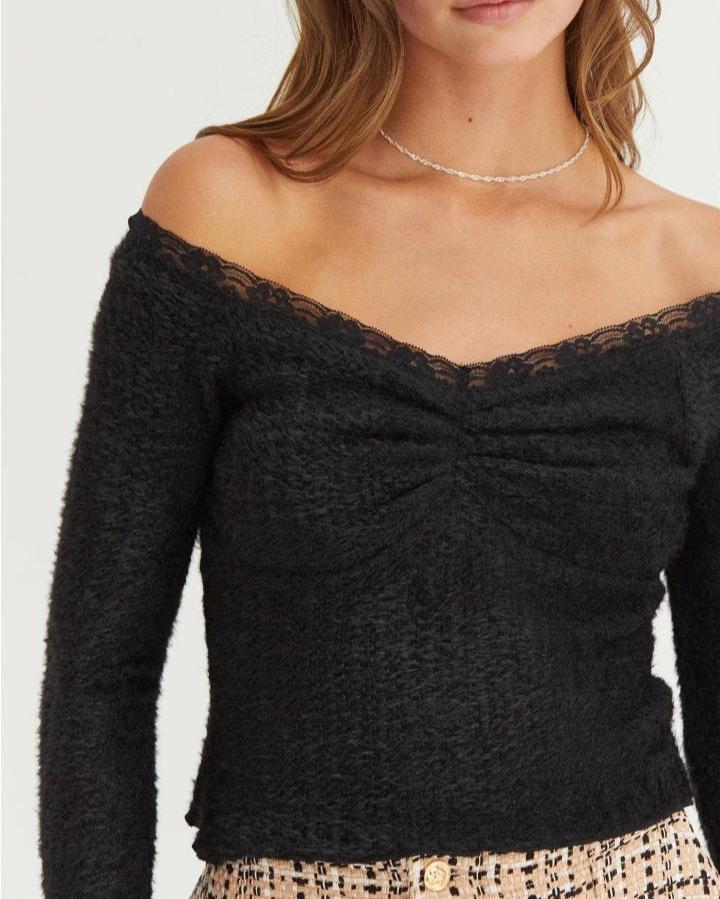 Black Tonja Off Shoulder Top