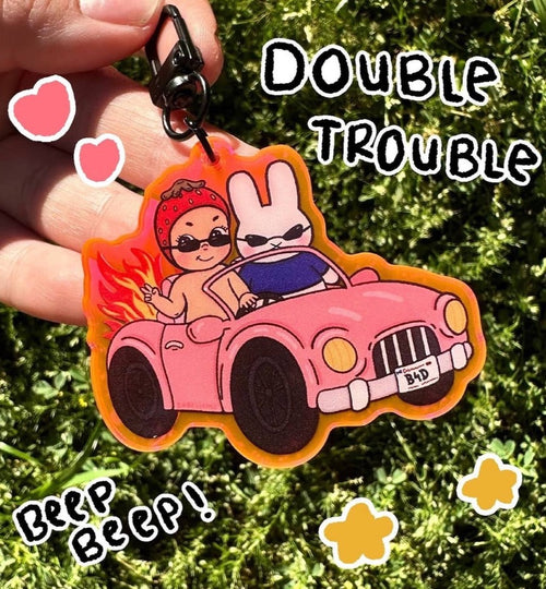 Double Trouble Keychain