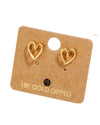 Gold Wire Heart Stud Earrings