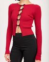 Ruby Red Bow Front Top