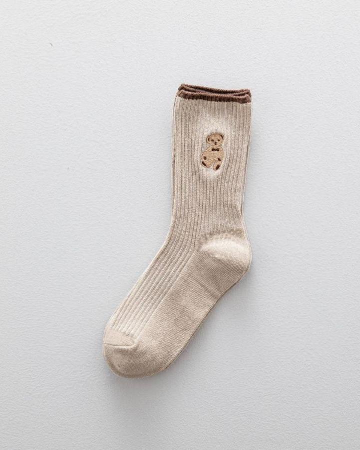 Tan Teddy Bear Socks