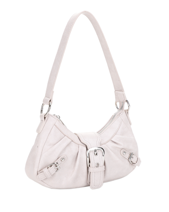 White Nikki Buckle Bag